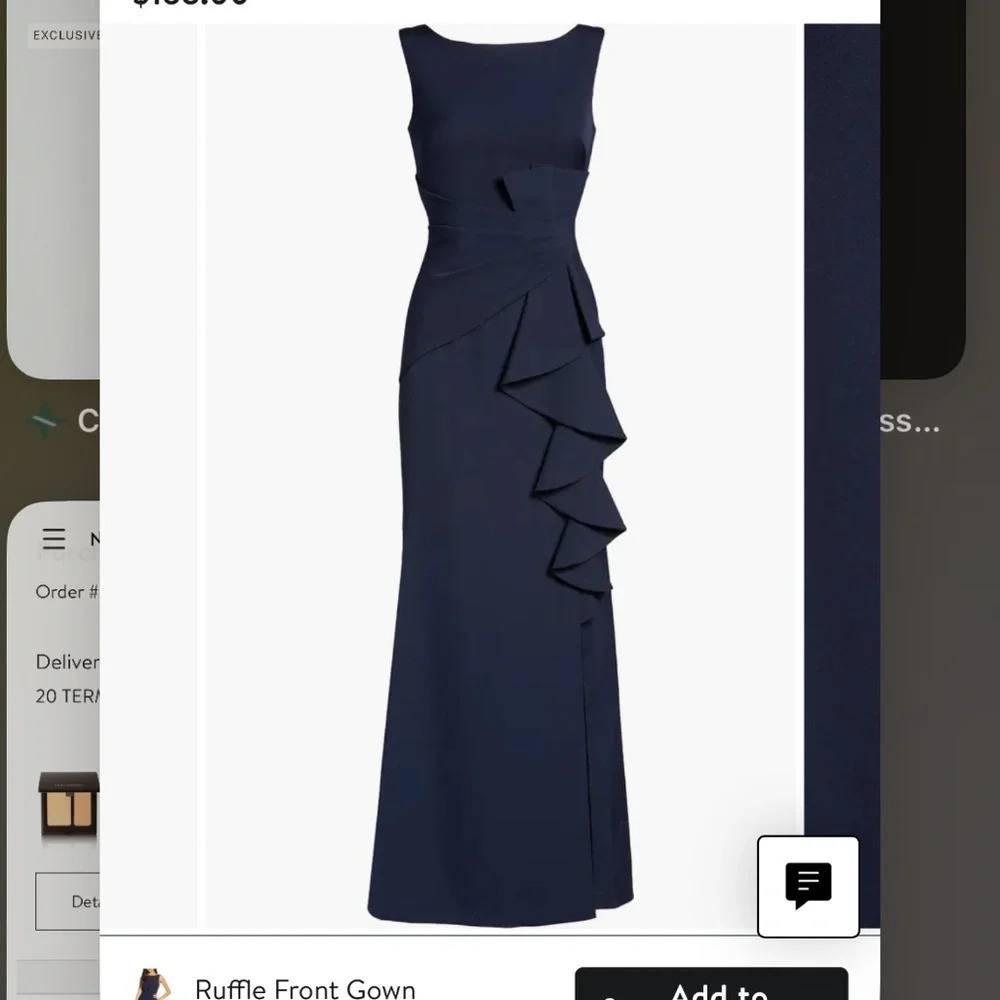Eliza J Ruffle Front Gown